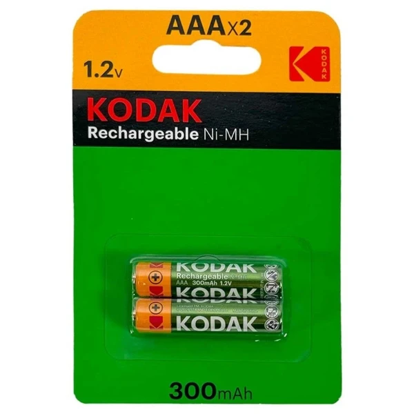 باتری نیم قلمی قابل شارژ کداک مدل Rechargeable 300mAh Ni-MH بسته ۲ عددی