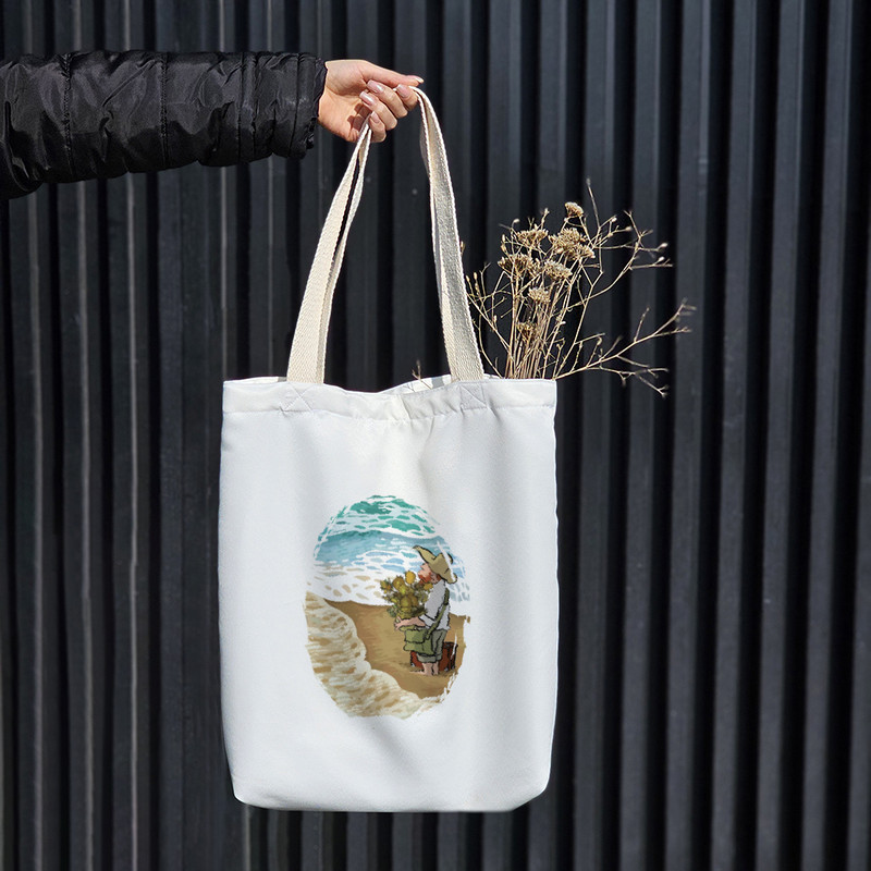 ساک خرید پارچه ای خندالو طرح ونسان ونگوگ مدل توت بگ کد 7395