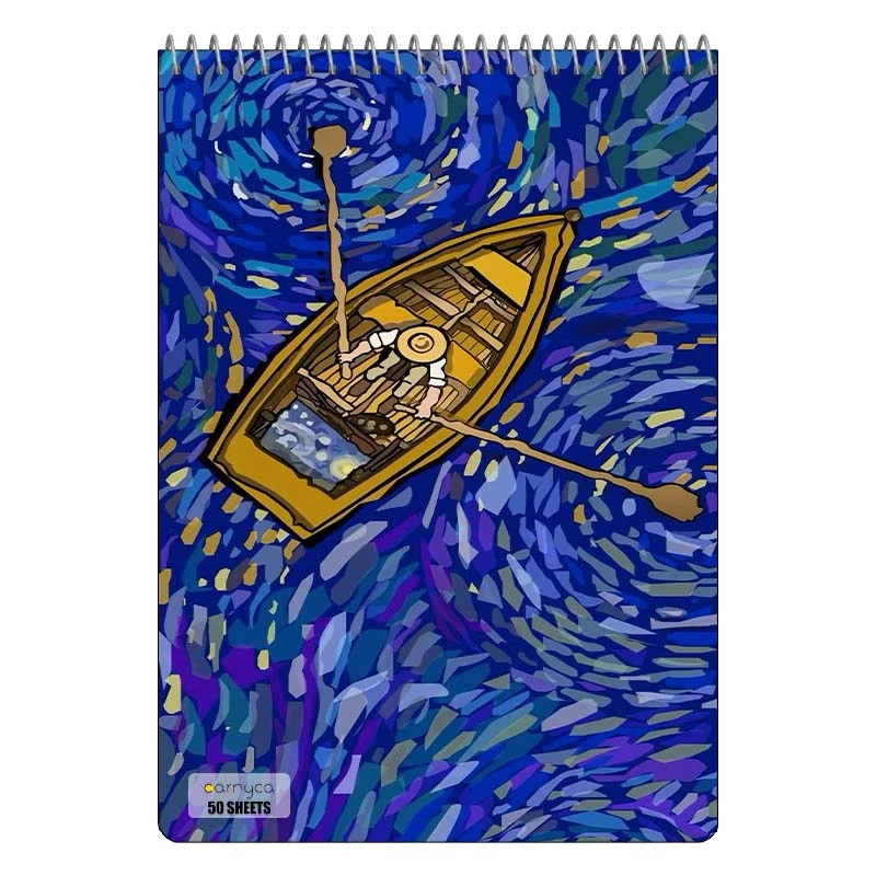 دفتر نقاشی 50 برگ سیمی کارنیکا طرح فانتزی ون گوگ Van Gogh Fantasy کد 90193