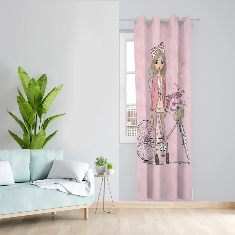 پرده طرح کودک مدل مخمل پانچی کد L 346L Z سایز 140x200 سانتی متر