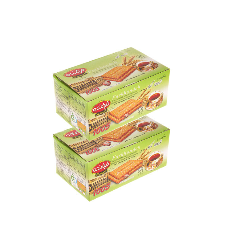 بیسکوییت کنجدی فرخنده با طعم هل - 850 گرم مجموعه 2 عددی