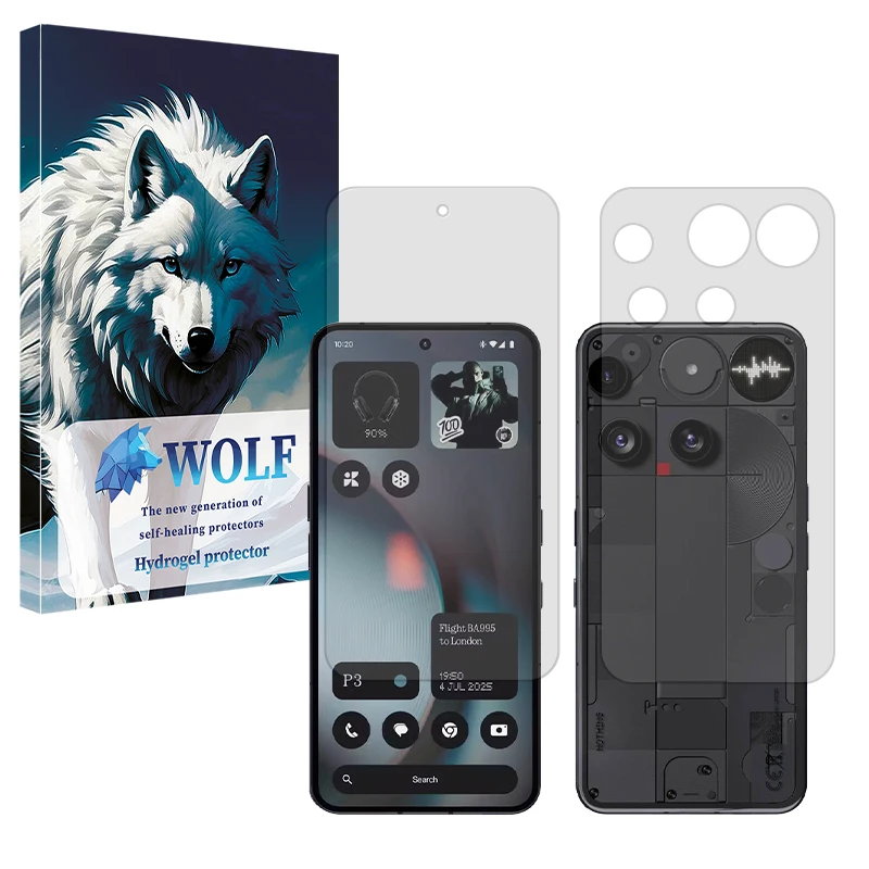 محافظ صفحه نمایش شفاف ولف مدل Tough مناسب برای گوشی موبایل ناتینگ Phone 3 به همراه محافظ پشت گوشی