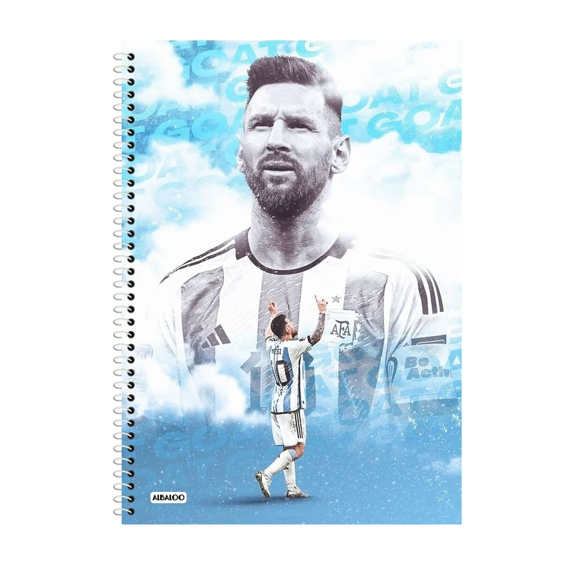 دفتر زبان 50 برگ آلبالو طرح مسی کد 2055