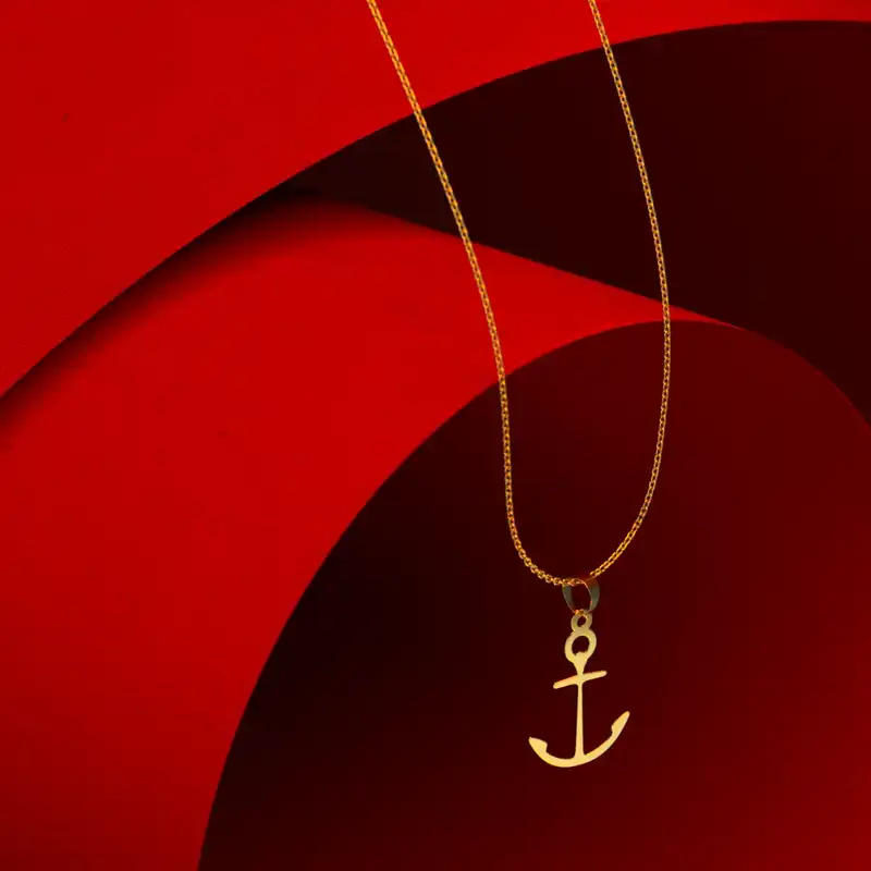 گردنبند طلا 18 عیار زنانه مدوپد مدل لنگر کد D3-1-1005