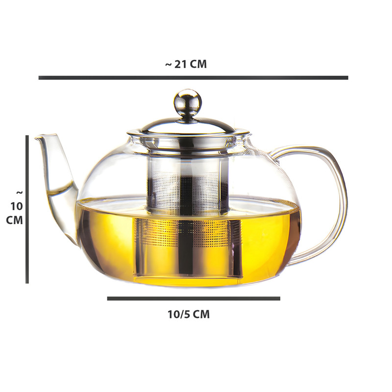 قوری مدل لوله شیشه ای کد 1100ML
