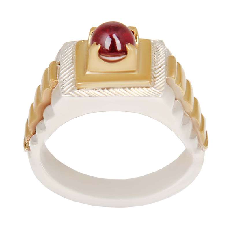 انگشتر نقره مردانه مدل سنگ یاقوت کد AM_2464