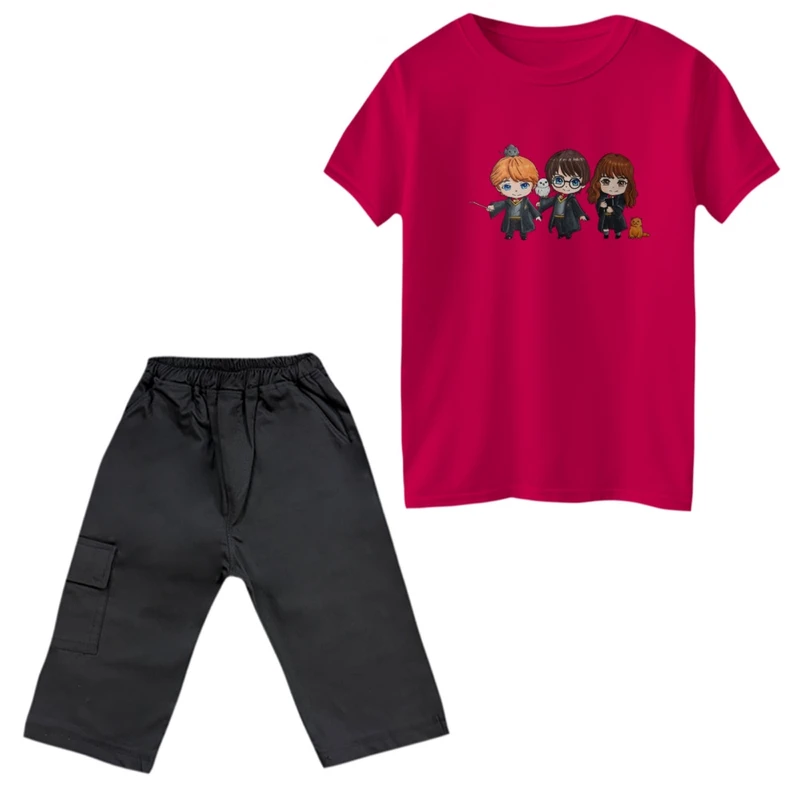 ست تی‌شرت و شلوارک پسرانه مدل هری پاتر کد 1