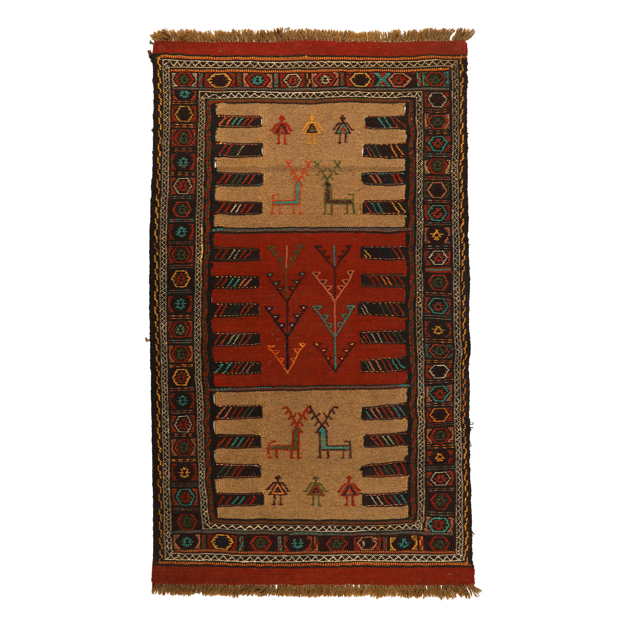 گلیم دستبافت دومتری طرح سفره کردی کد 14041020