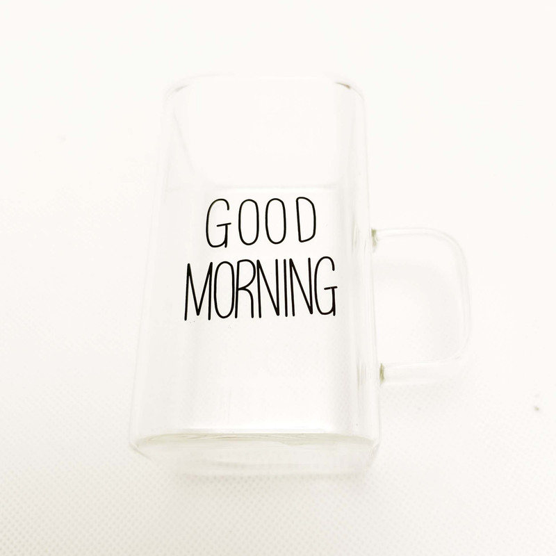 لیوان مدل  مکعبی GOOD MORNING