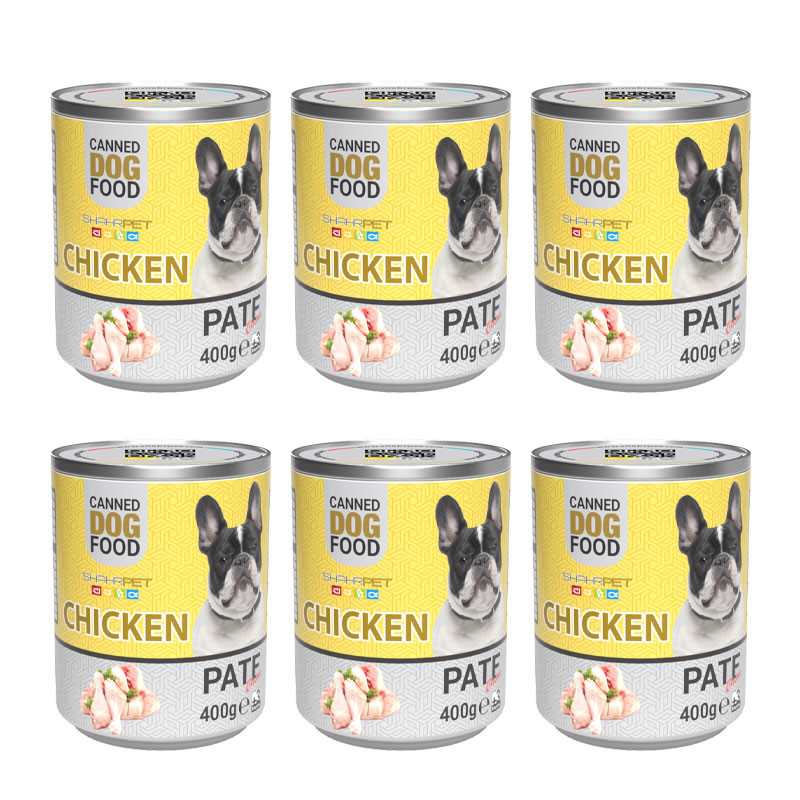 کنسرو سگ شهرپت مدل Chicken وزن 400 گرم بسته 6 عددی