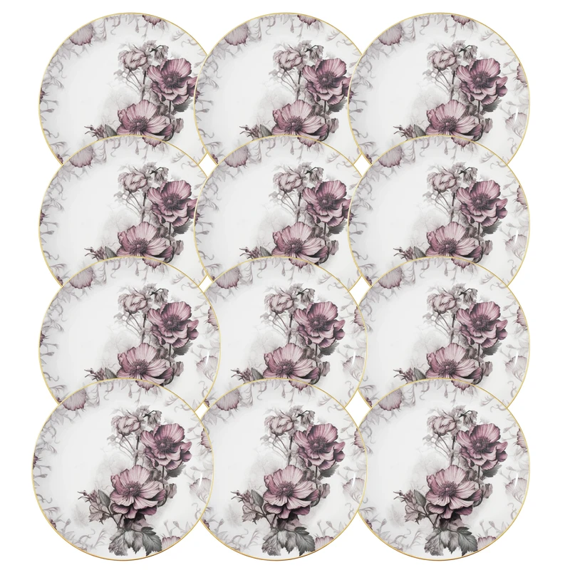 بشقاب غذاخوری گونول مدل flower_12 مجموعه 12 عددی