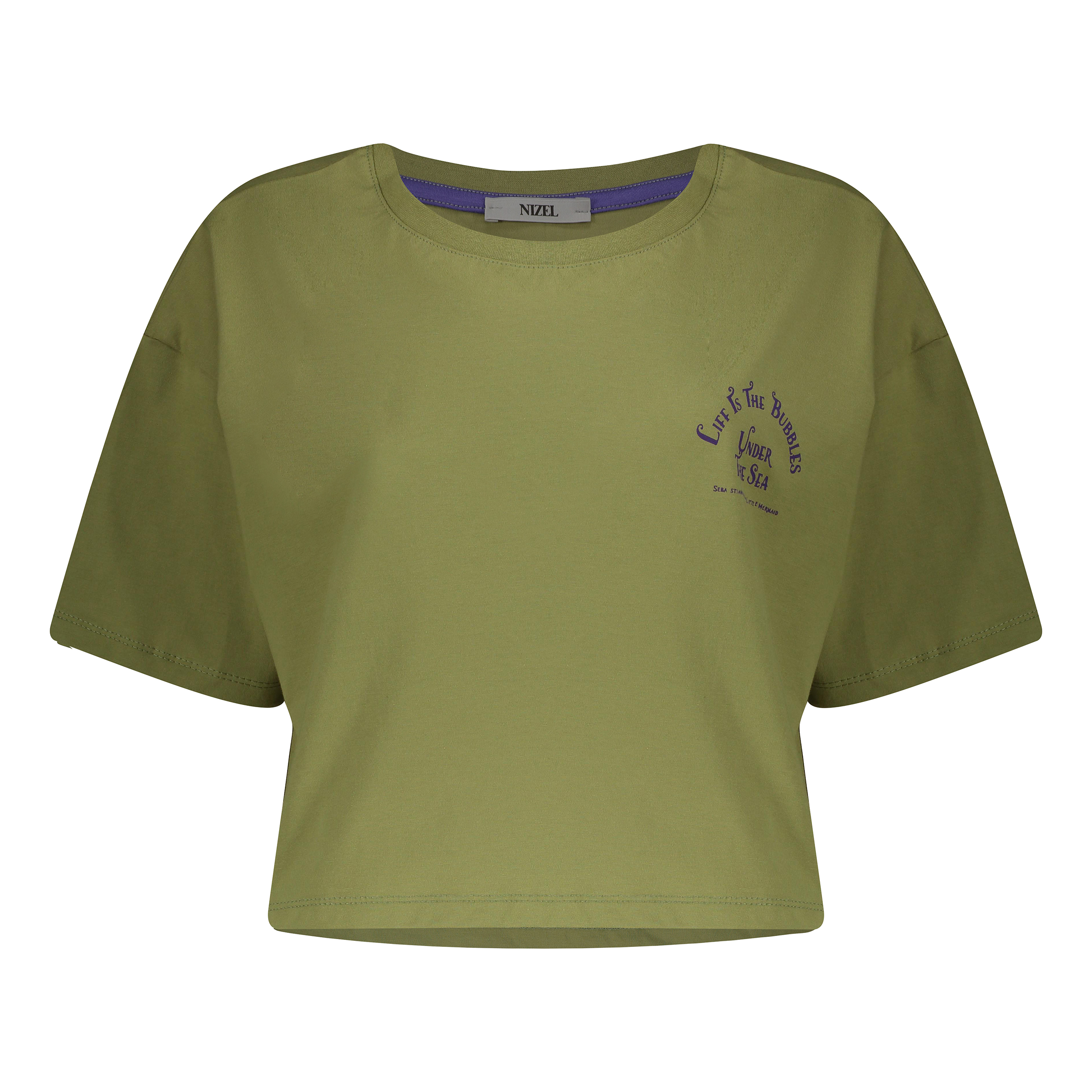کراپ تی شرت آستین کوتاه زنانه نیزل مدل 0698-094 رنگ سبز -  - 1