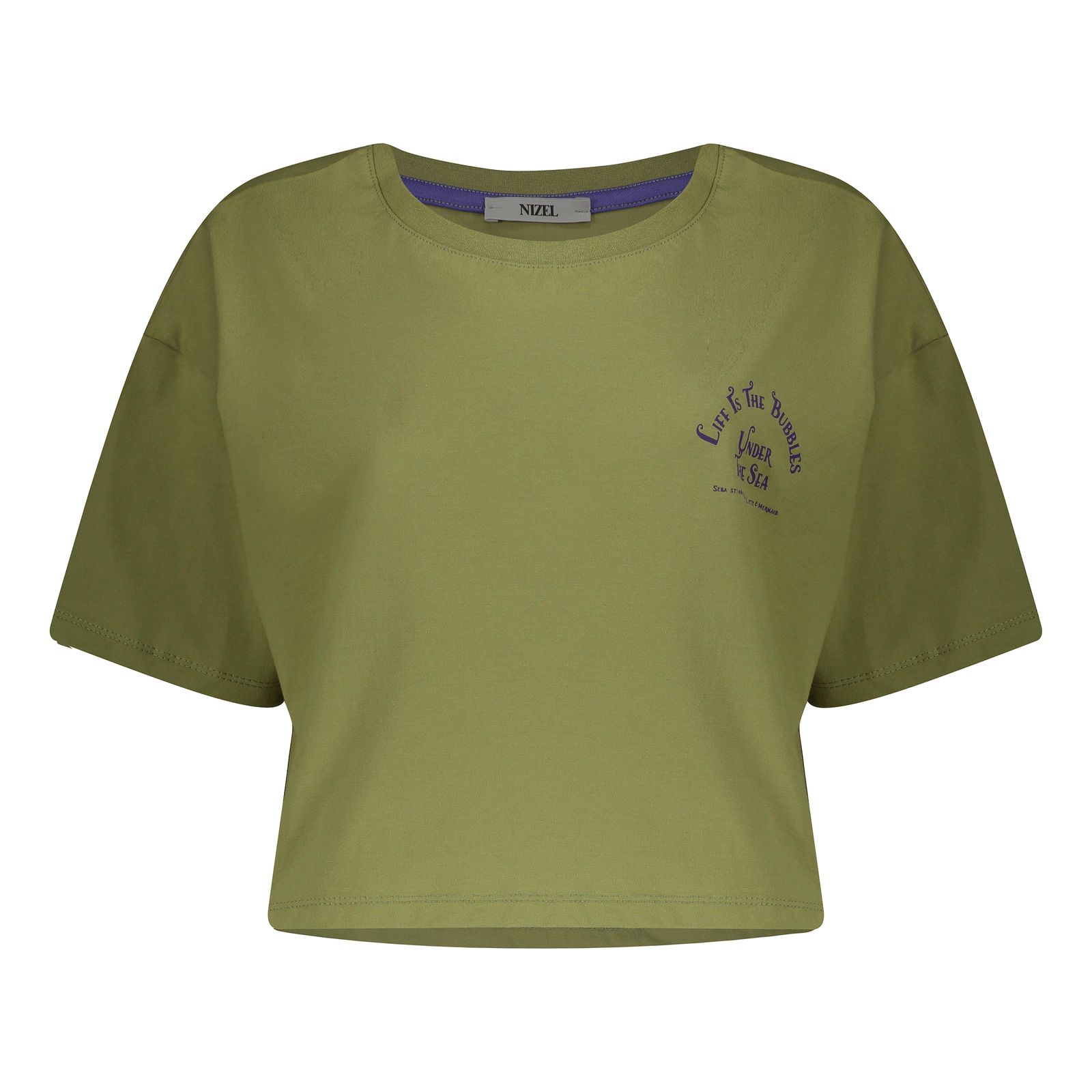 کراپ تی شرت آستین کوتاه زنانه نیزل مدل 0698-094 رنگ سبز -  - 1
