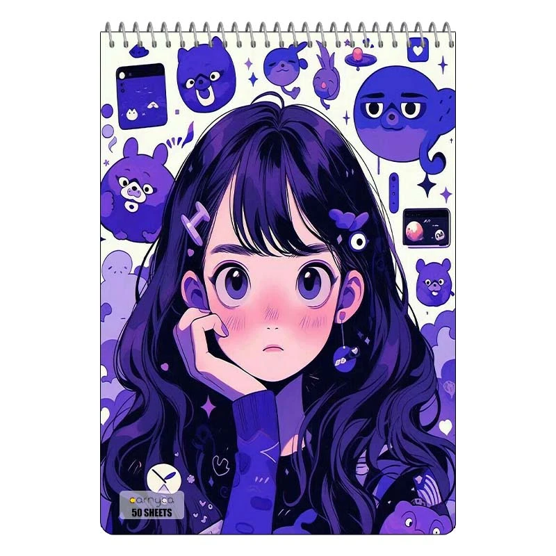 دفتر نقاشی 50 برگ سیمی کارنیکا طرح دخترانه کیوت Girly Cute کد 57005