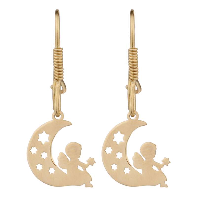 گوشواره طلا 18 عیار دخترانه طلای مستجابی مدل 15101