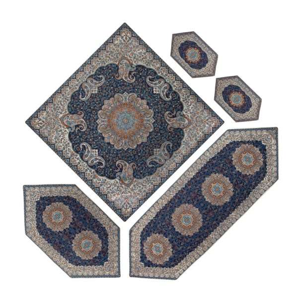 ست 5تکه رومیزی ترمه طرح ترنج
