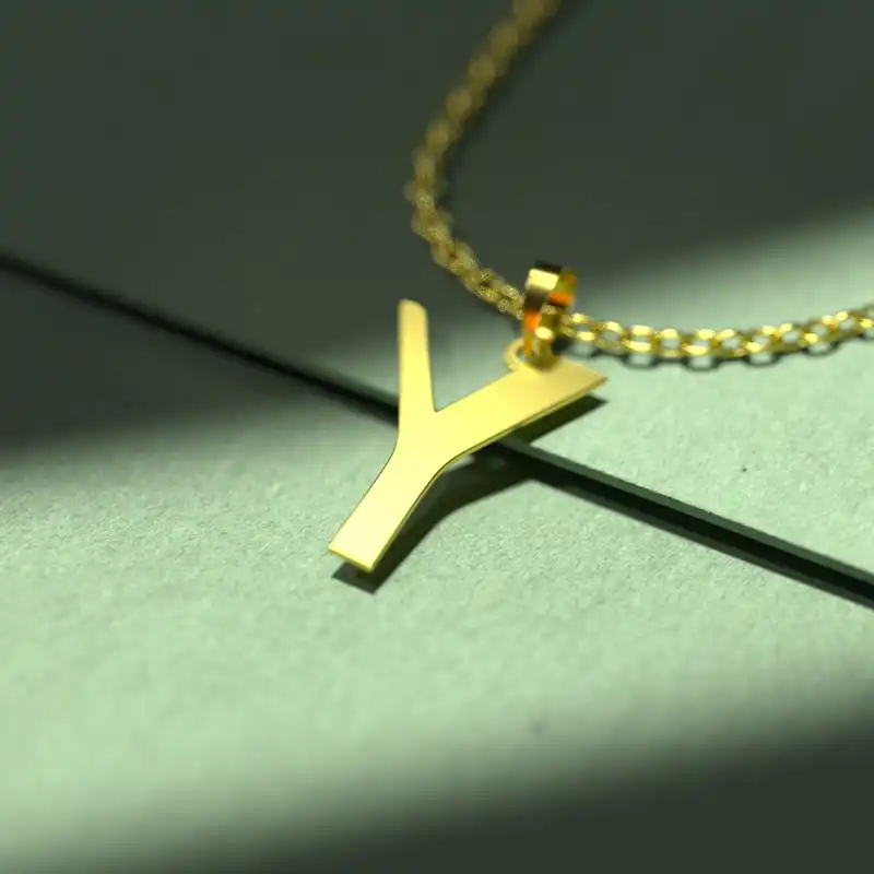 گردنبند طلا 18 عیار زنانه مدوپد مدل حرف Y کد H3-1-1259