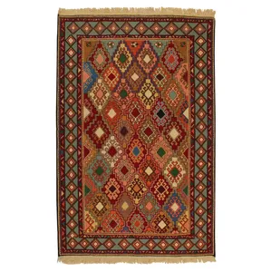 گلیم دستبافت یک و نیم متری مدل ورنی کد 990906