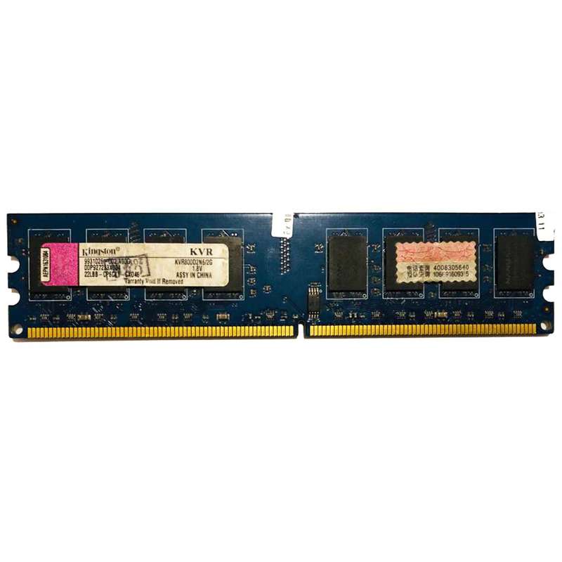  رم دسکتاپ DDR2 تک کاناله 800 مگاهرتز CL6 کینگستون مدل KVR8002N6/2G ظرفیت 2 گیگابایت