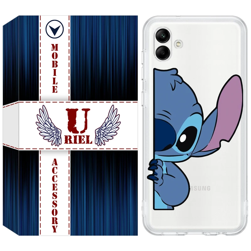 کاور یوریل قاب مدل Clear کد 74 طرح استیچ مناسب برای گوشی موبایل سامسونگ Galaxy A04e