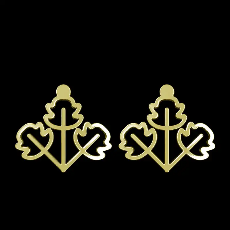 گوشواره طلا 18 عیار زنانه مدوپد مدل برگ کد GA1-15933