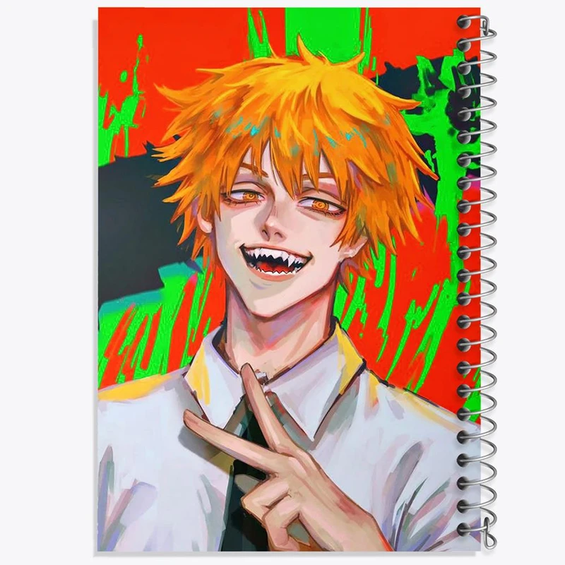 دفتر نقاشی 50 برگ خندالو مدل دنجی انیمه مرد اره ای Chainsaw Man کد 17840
