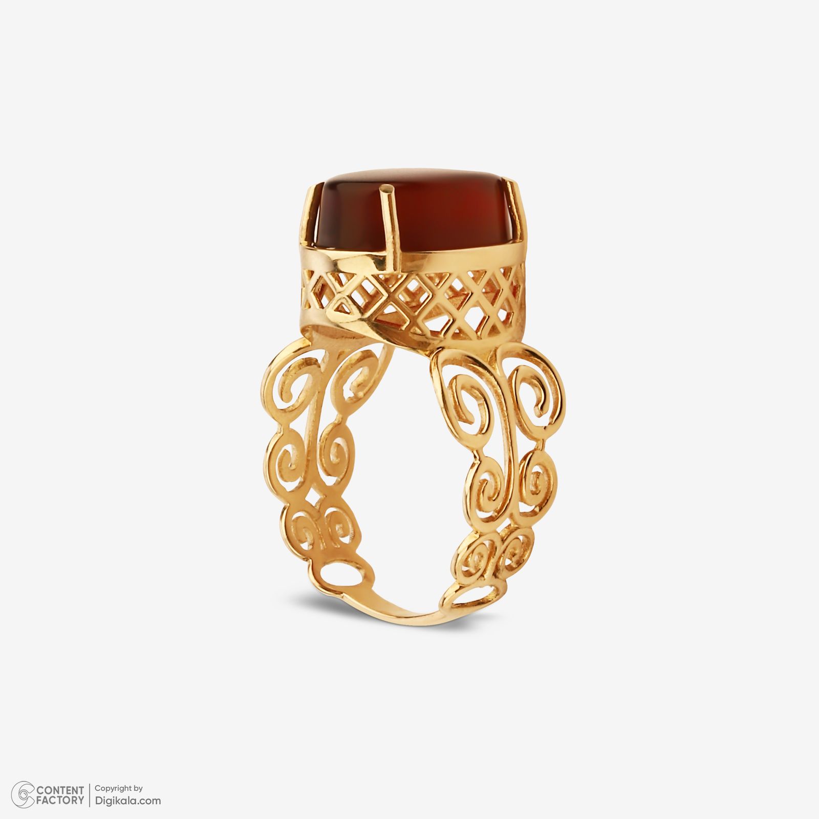 انگشتر طلا کم اجرت 18 عیار زنانه گلدم مدل R344002 سایز 53 -  - 4
