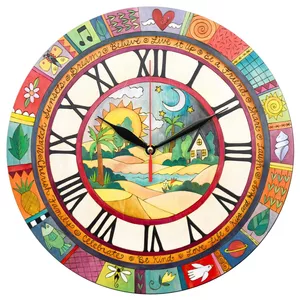 ساعت دیواری طرح نقاشی منظره رنگارنگ کد 1395