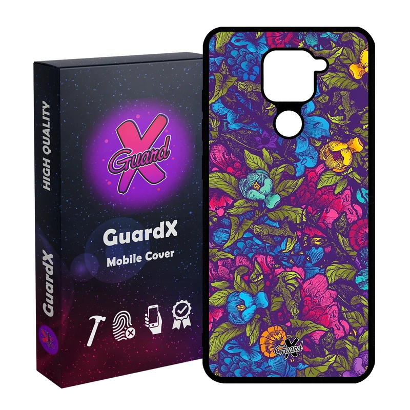 کاور گارد ایکس طرح Flower مدل Glass10224 مناسب برای گوشی موبایل شیائومی Redmi Note 9