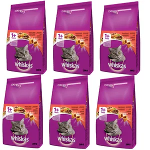 غذای خشک گربه ویسکاس مدل Beef وزن 300 گرم بسته 6 عددی