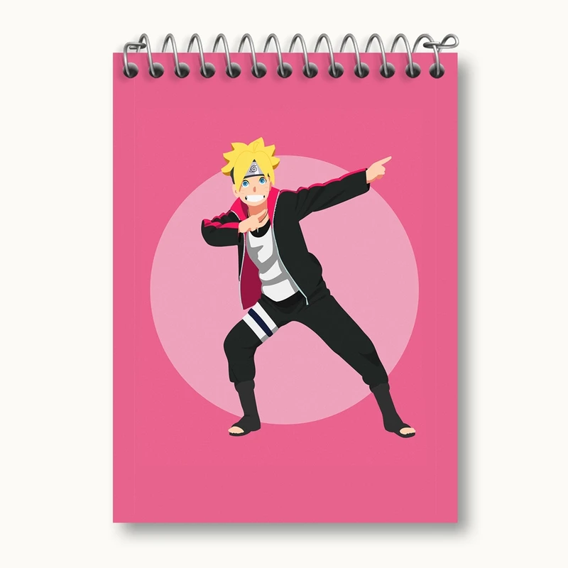 دفتر یادداشت 50 برگ خندالو مدل بوروتو اوزوماکی انیمه بوروتو Boruto کد 13145
