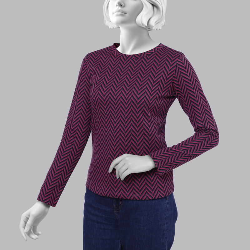 بلوز آستین بلند زنانه سرژه مدل 203453 رنگ سرخابی