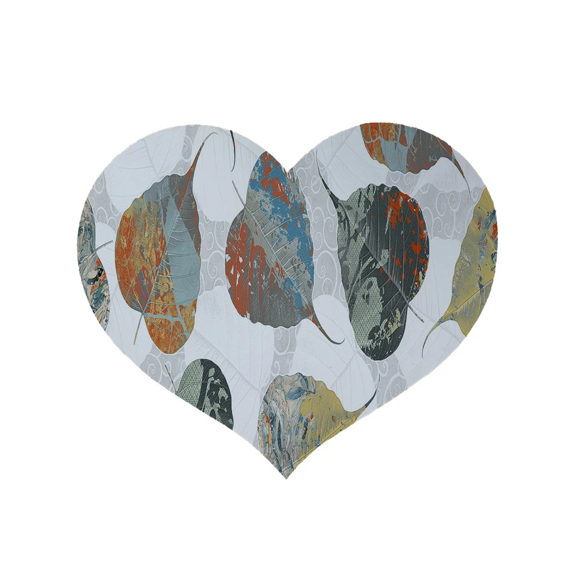 پادری مدل قلب طرح برگ کد 5228 سایز 90x90 سانتی متر