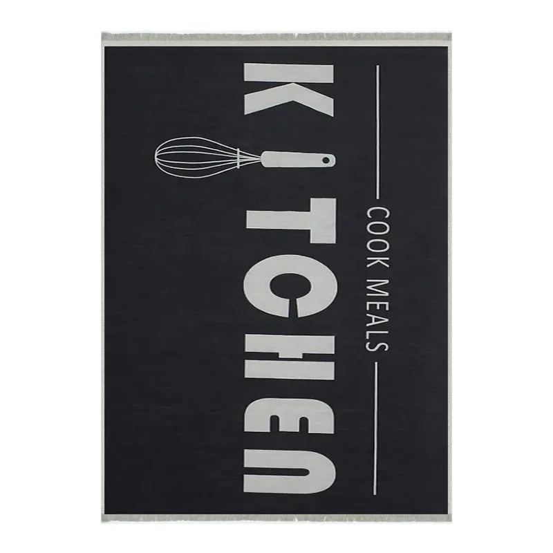 فرش ماشینی 1000 شانه هانوکس زمینه خاکستری حاشیه طوسی مدل آشپزخانه کد AHC-1614-1