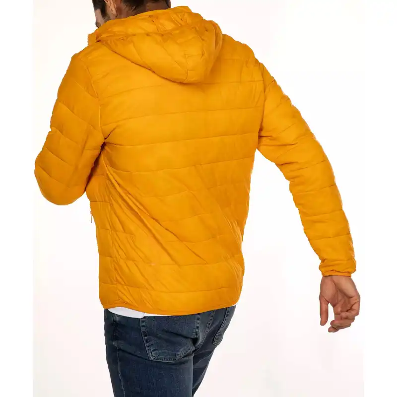 کاپشن مردانه جوتی جینز مدل کلاهدار کد 122128 رنگ نارنجی