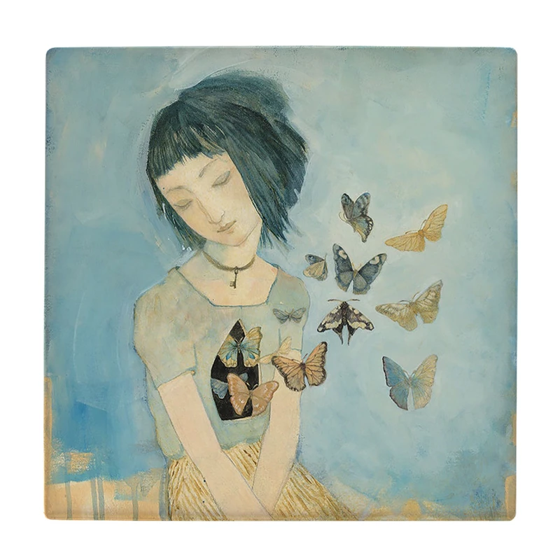  زیر لیوانی طرح دختر و پروانه ها کد    2908532_173