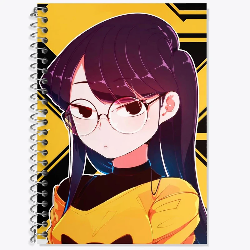 دفتر زبان 50 برگ خندالو مدل دو خط طرح انیمه کومی سان کد 16081