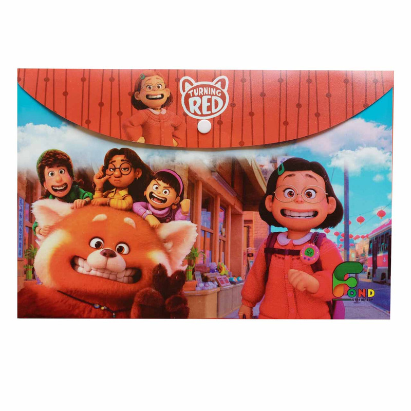 پوشه دکمه دار فاند مدل فانتزی طرح کارتون قرمز شدن