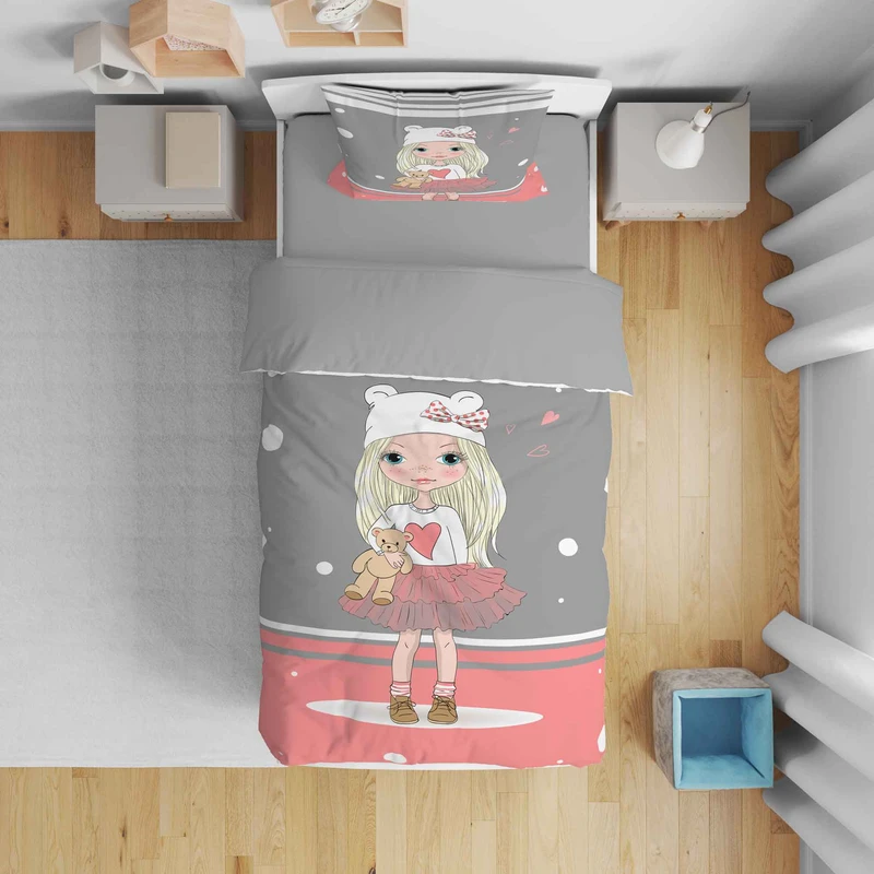 سرویس روتختی مدل دختر 5534 تک نفره 5 تکه