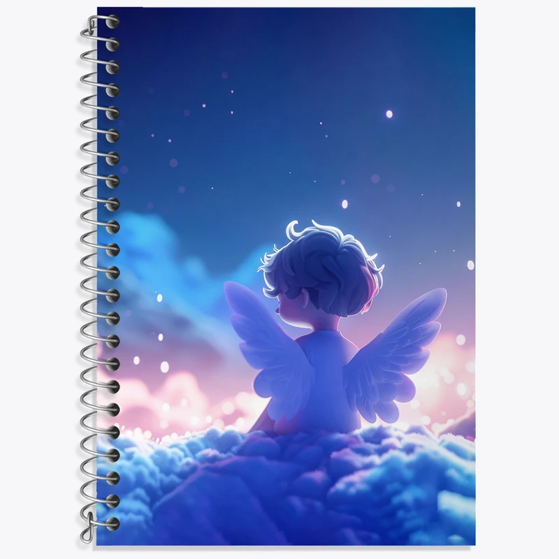 دفتر زبان 50 برگ خندالو مدل دو خط طرح فرشته کوچولو کد N2241