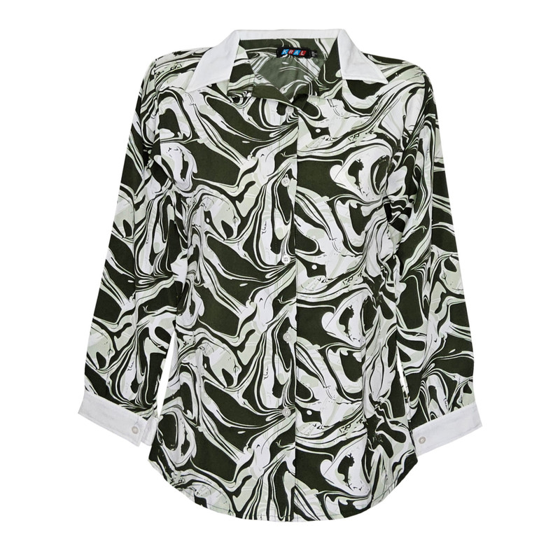 شومیز آستین بلند یقه برگردان زنانه مدل آفرودیت