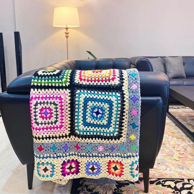 شال مبل و تخت مدل x12 سایز 120×120 سانتیمتر