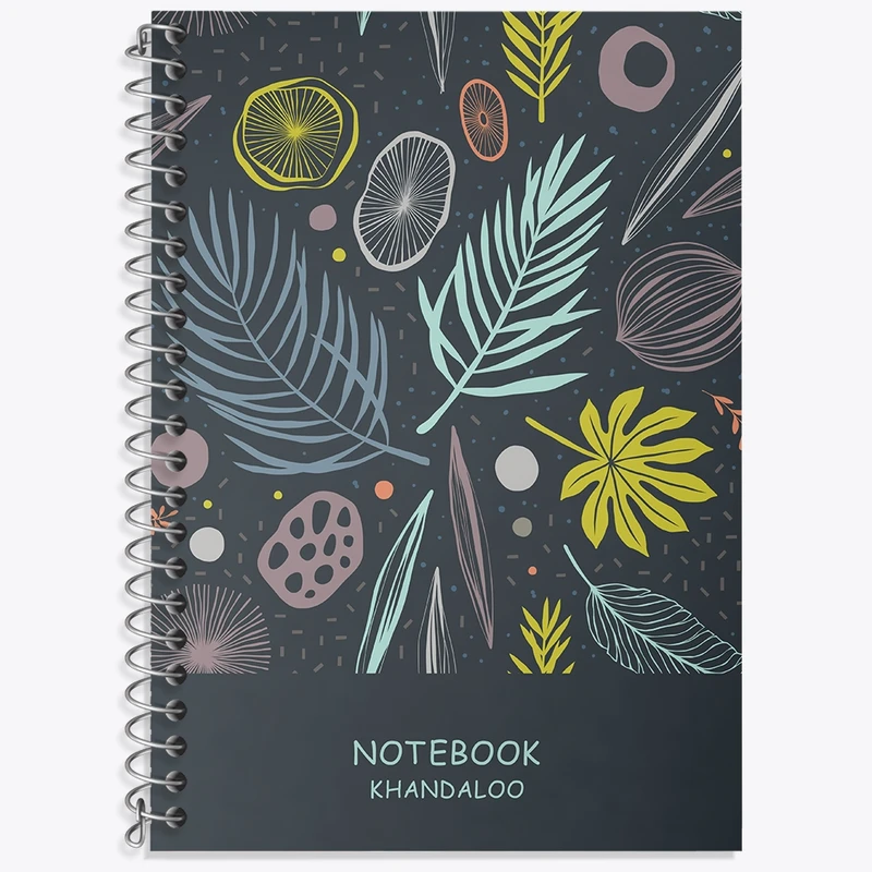 دفتر زبان 50 برگ خندالو مدل سه خط طرح برگ مینیمال کد N1192