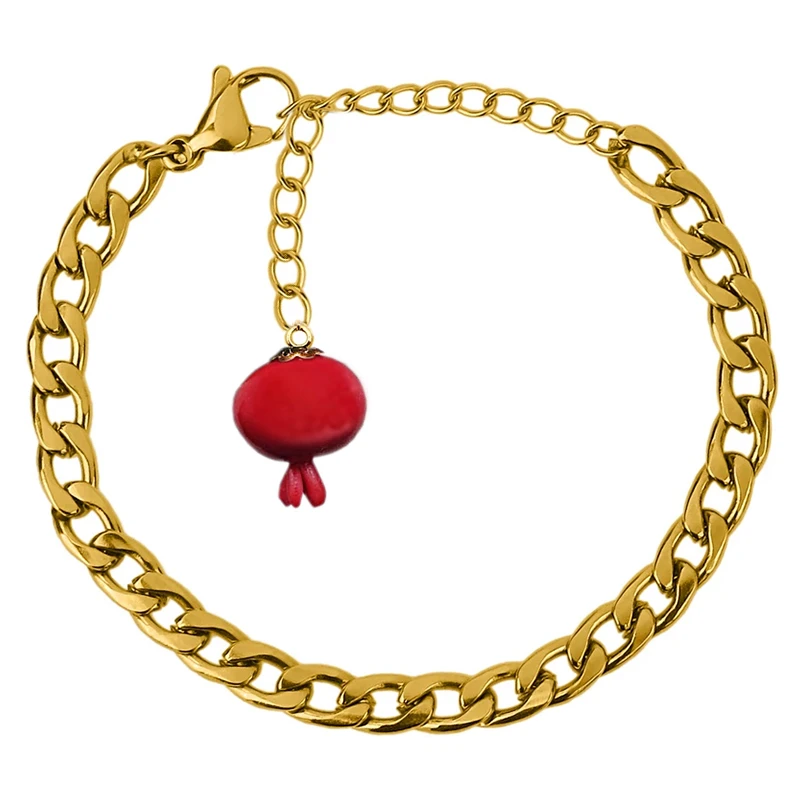 دستبند زنجیری زنانه باراج من مدل انار شب یلدا کد 015