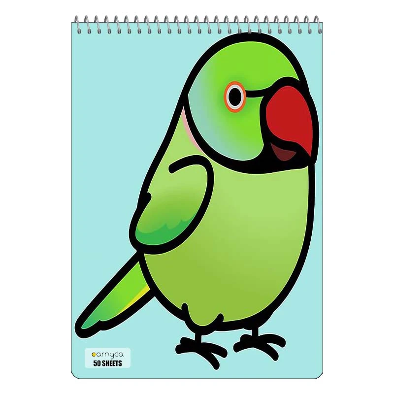 دفتر نقاشی 50 برگ سیمی کارنیکا طرح طوطی Parrot کد 49036