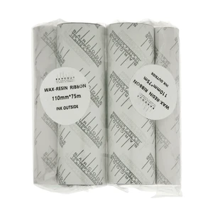 ریبون پرینتر لیبل زن بارکد مدل Wax-Resin 110 mm x 75 m بسته 2 عددی