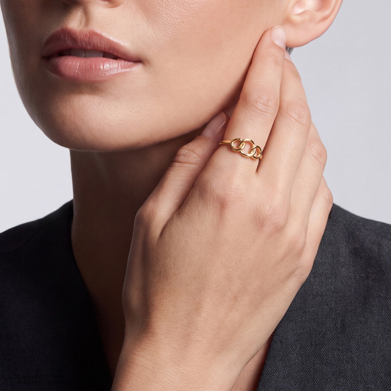 انگشتر طلا 18 عیار زنانه حافا گلد مدل R399 - 8