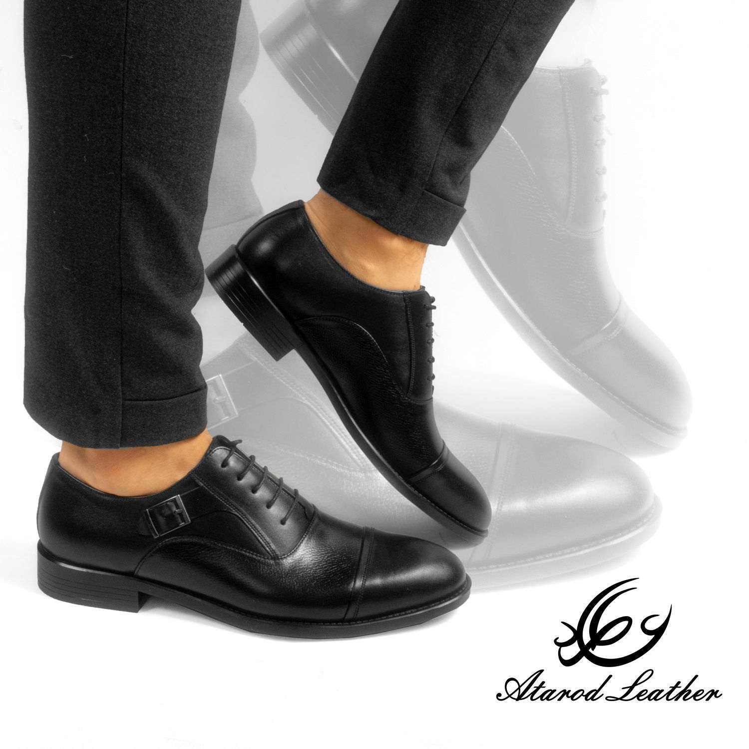 کفش مردانه چرم عطارد مدل چرم طبیعی کد SH137 -  - 14