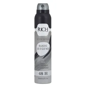 اسپری دئودورانت بدن مردانه ریچ مدل BLACKS LEEGEND حجم 200 میلی لیتر 