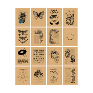 برچسب مدل برش خورده طرح وینتیج قلب مجموعه 16 عددی